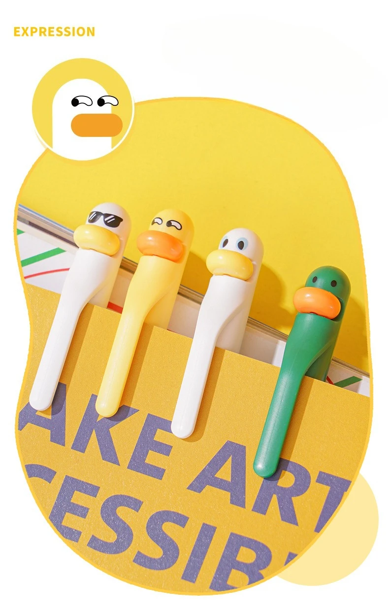 Entenstifte – Stressabbau-Stift, niedlicher einziehbarer Gelstift, 0,5 mm schwarze Tinte, Schreibstift, perfektes Partygeschenk für Studenten, Lehrer – Detail 3