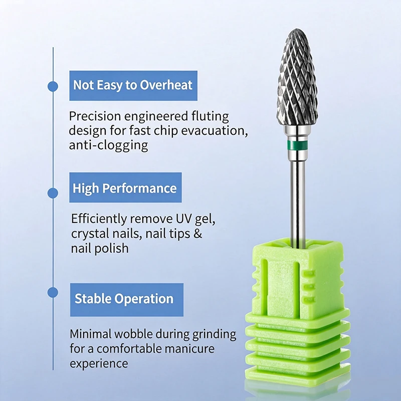 Tungsten Carbide Nail Drill Bit for Gel Polish Removal and Manicure Enhancement