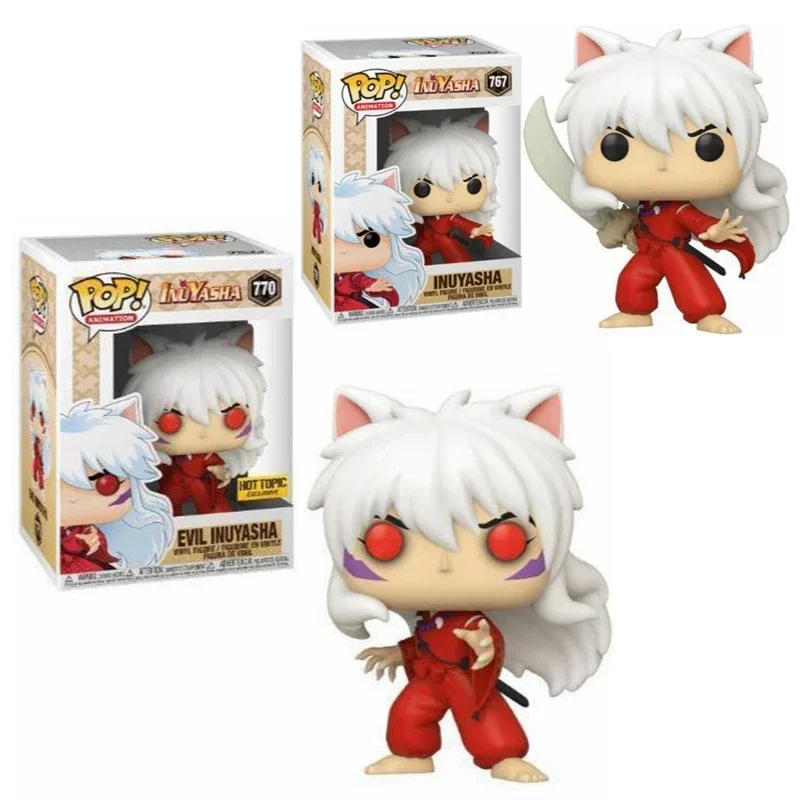 thumbnail image 2 of FUNKO POP Animation Evil Inuyasha 770# Red Eyes Figura exclusiva Inuyasha 767# Figura de acción Juguetes Decoración de coche Regalos para niños, 2 of 5