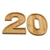 2 Pcs Birthday Number Tray Charcuterie Boards Wood Fillable Food Boxes Letter Cheese Platter Foof Baby Letters 2