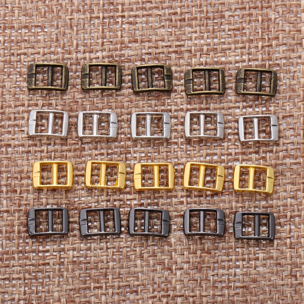 120 Mini Fibbie Tri-Glide Per Cinture Fai Da Te, 4 Colori Misti (Nero, Oro, Argento, Bronzo) - 4mm