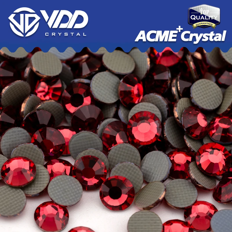 VDD 017 indische rosa ACME + Serie Hot-Fix Glas-Strasssteine, Kristall-Glitzer-Strasssteine mit flacher Rückseite für DIY-Kleidungsdekorationen