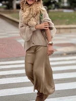 Women's fashionable casual long sleeved button sweater cardigan soft and comfortable loose lantern sleeve lemon knit sweater - Image 4