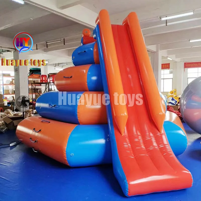 Square Sport 0.9mm PVC Tarpaulin Water Climbing Slide For Adults Kids Floating Water Park Games Inflatable Triangle Slide