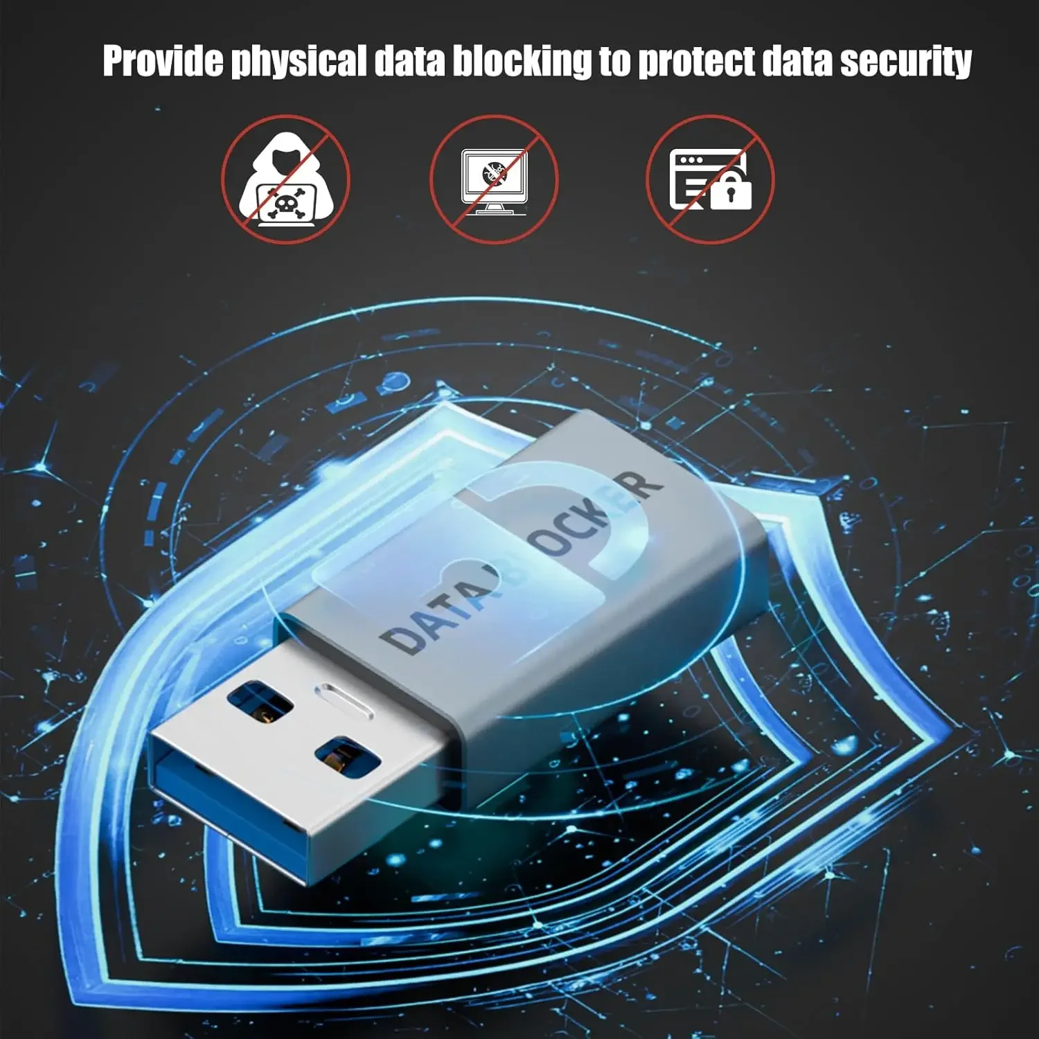 Secure Travel USB Data Blocker Adapter Set - 4-Pack, Anti-Hacking Protection