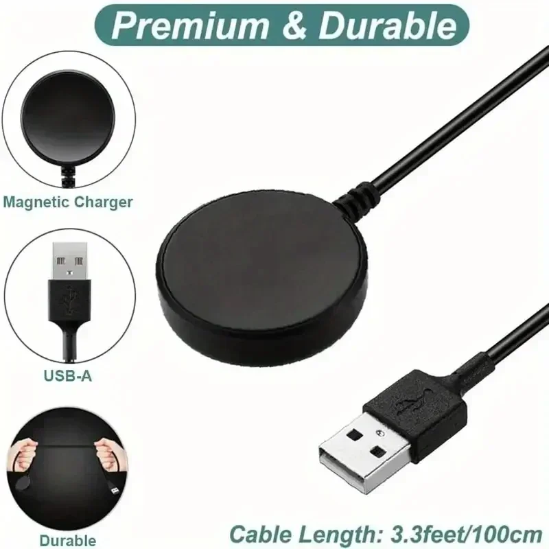 Magnetic Portable Fast Charging Wireless Watch Charger with USB-A Port