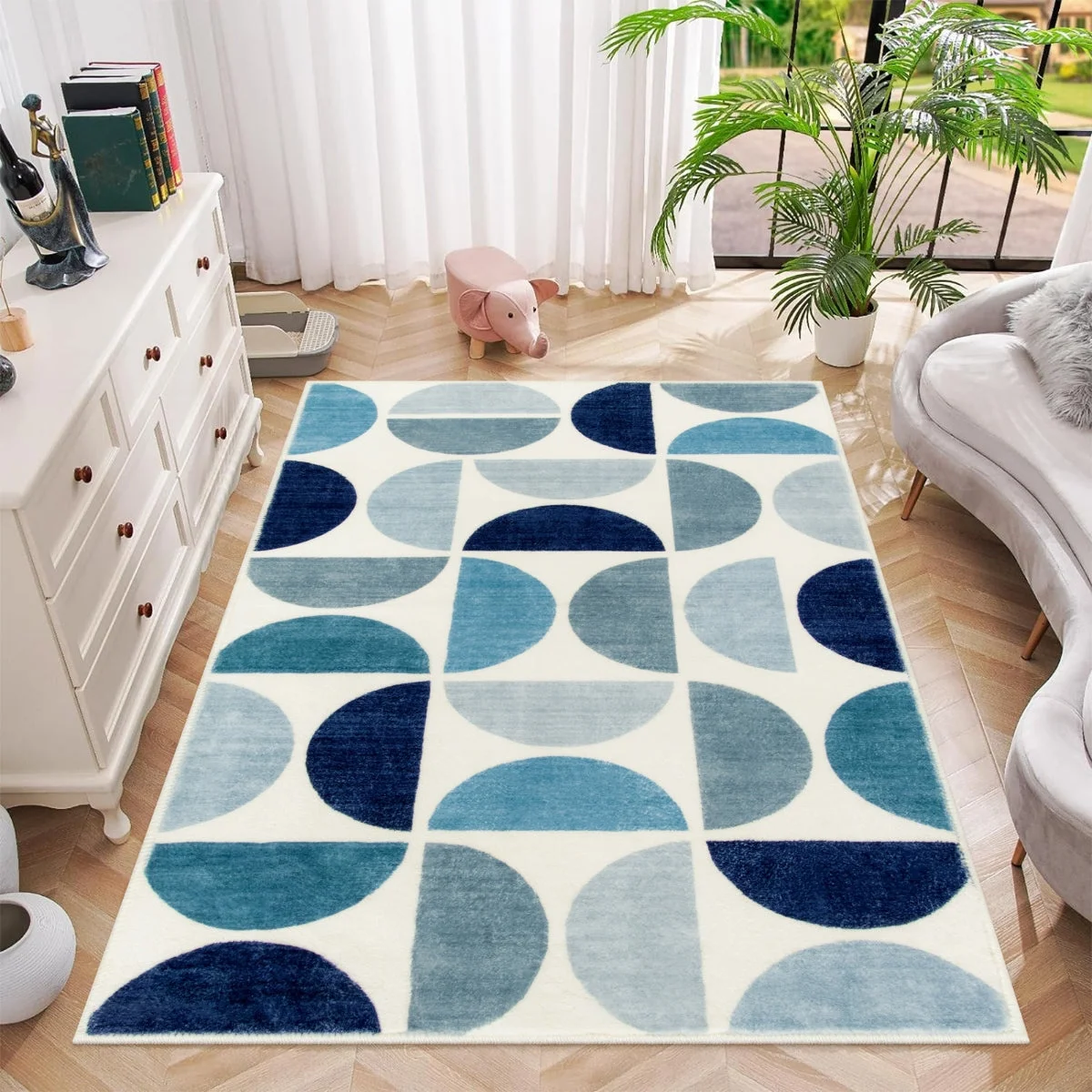 Boho Modern Minimalist Geometric Half Circle Peach Bedroom Comfort Area Rug Living Room Decorative Rug Bedroom Rug Area Rugs 4