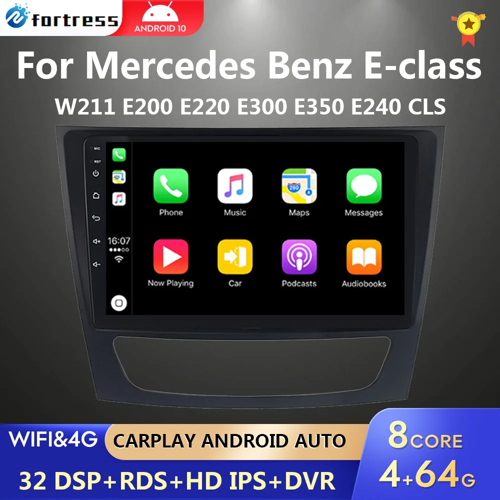 Автомагнитола на Android 10 для Mercedes Benz E-class W211 E200 E220 E300 E350 E240 CLS 2002 - 2010 мультимедийный