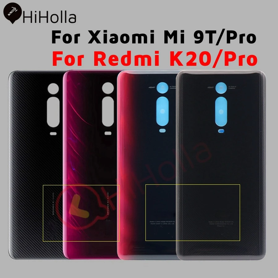 Tanie Tylna szklana pokrywa dla Xiaomi Mi 9T tylna pokrywa baterii Mi9t wymiana