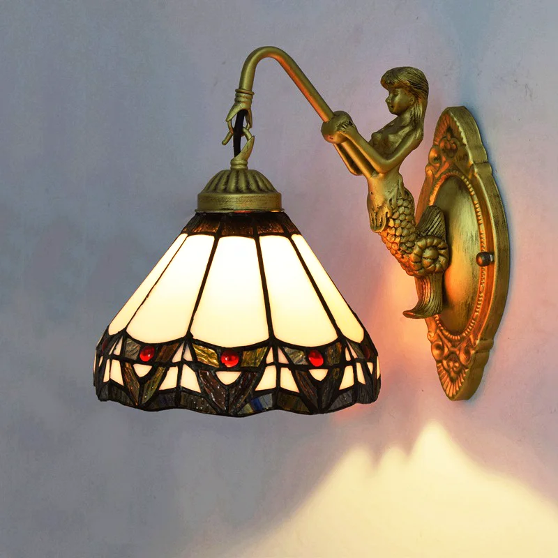 

Европейский традиционный Римский арт Тиффани витражные настенные лампы ручной работы