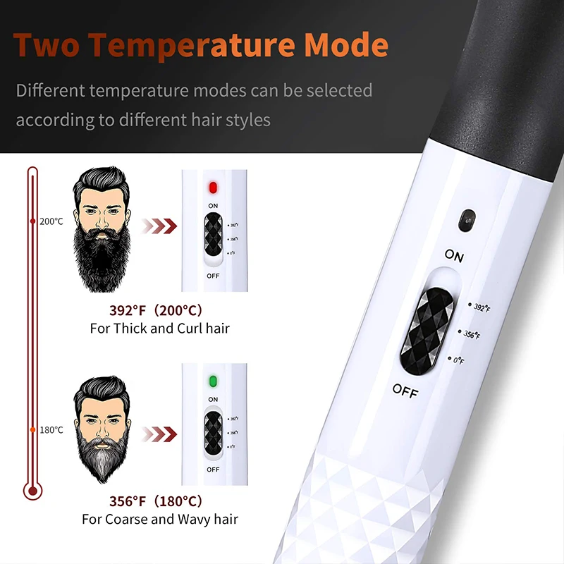 Electric Hair Straightener Brush Quick Heated Comb Anti-Scald Hair Straightener Professional Beard Straightener Brush Hair Comb 2