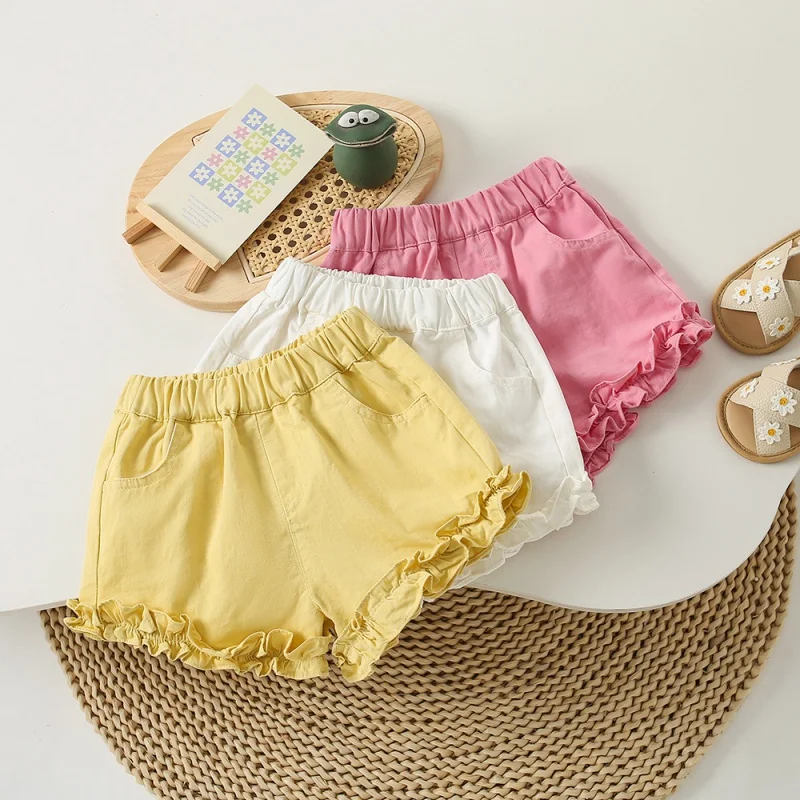 

Children's Clothing Summer New Style Baby Girls' Casual All-Match Western Style Flower Brassiere Pants Children's Outer Wear Sho