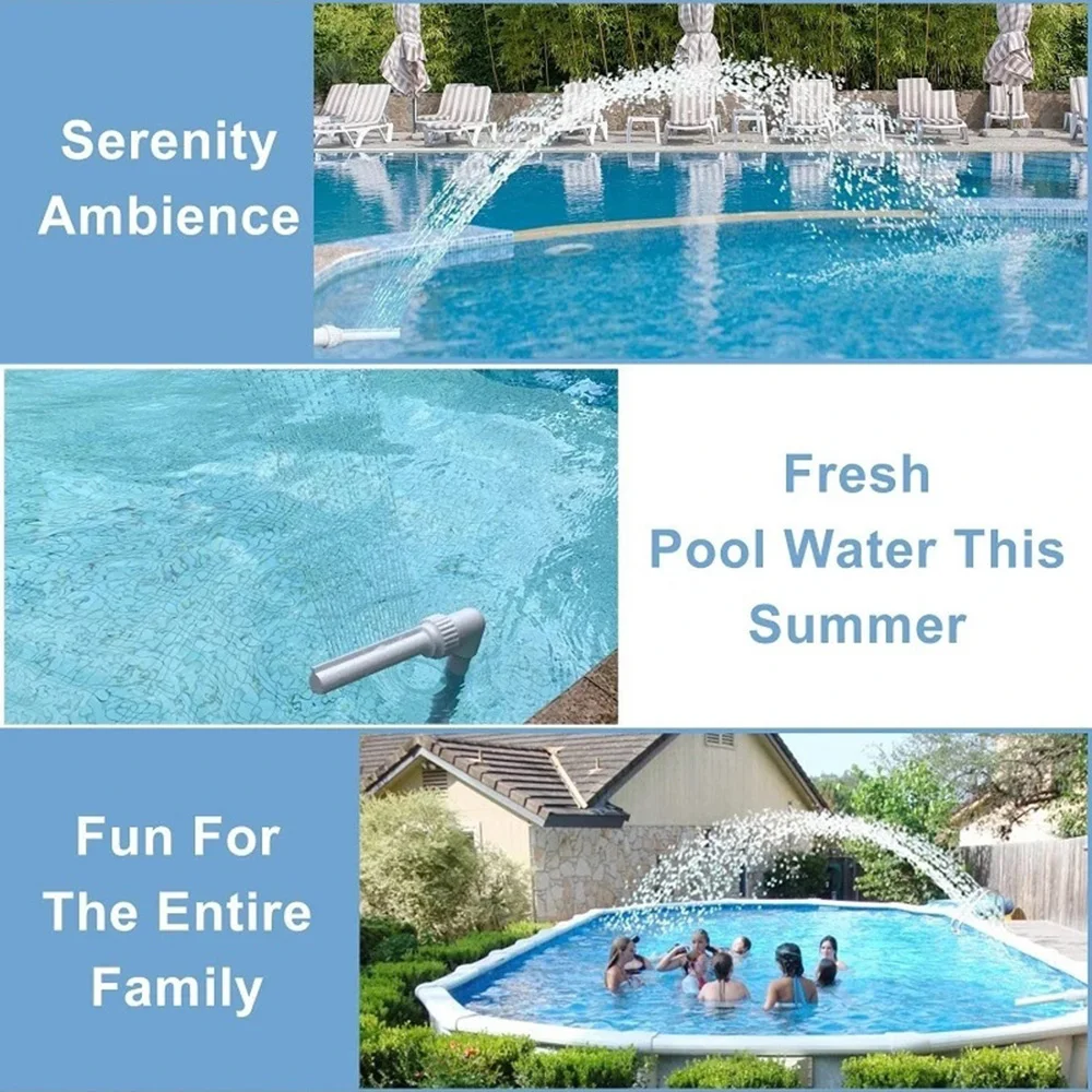 Water Fountain Swimming Pool Waterfall Adjustable Fountain Kit Outdoor Swimming Pool Fish Pond Waterfall Maker Easy To Install Accessories