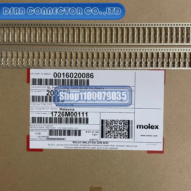 

20000pcs/lot new and original 1602-0086 16020086 16-02-0086
