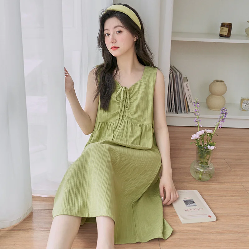 2023 Sexy Sleeveless Nightdress Women Night Dress Nightgowns Womens Summer Breathable Dress Pajamas Sleepwear Nightwear Outwear