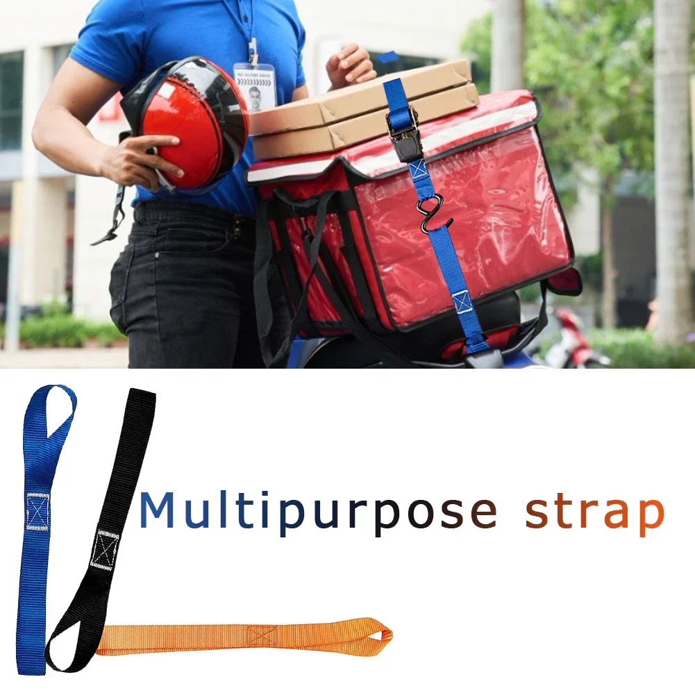 2PCS Car Motorcycle Packing Tie Downs Loop Strap Trunk Cargo Luggage Fixed Durable Mutipurpose Nylon Soft Straps Universal
