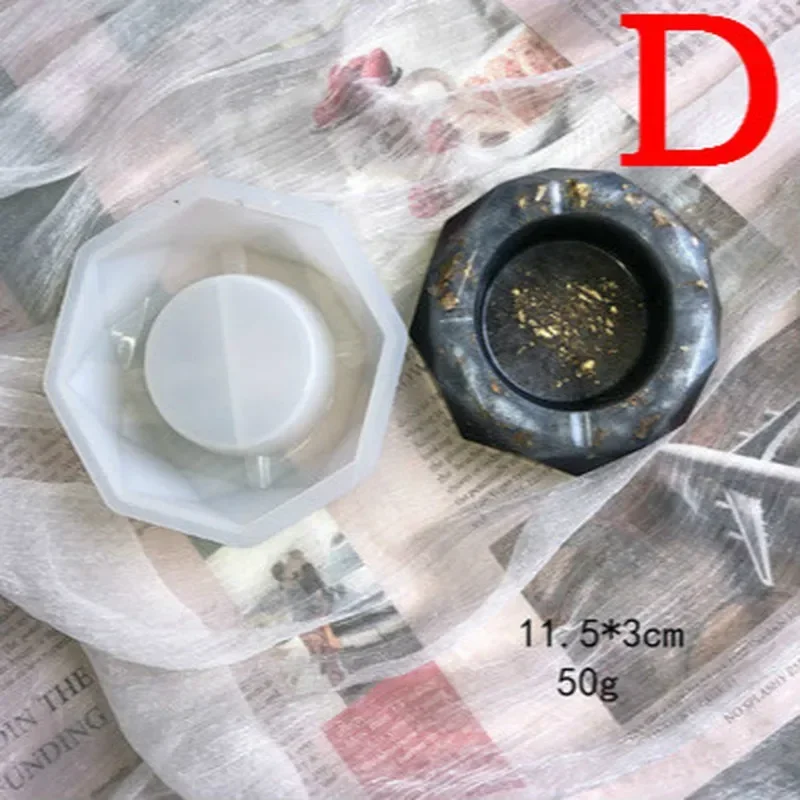 Silicone Mold Ashtray Resin Mold Heart Square For DIY Resin UV Crystal Epoxy Crafts Crystal Ashtray Home Decoration silicone mold
