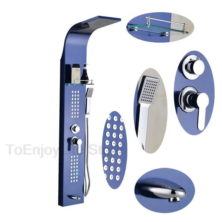 

Free shipping 304 Stainless Steel Shower Control Panel Top Rain Panels Shower Massage Bathroom Wall Mounted Shower Panel