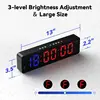 Gym Timer 2.2 inch LED Workout Colck Count Down/Up Clock 12" x 3.5" Ultra-Clear Digital Display Multi-Scenes with Remote 6