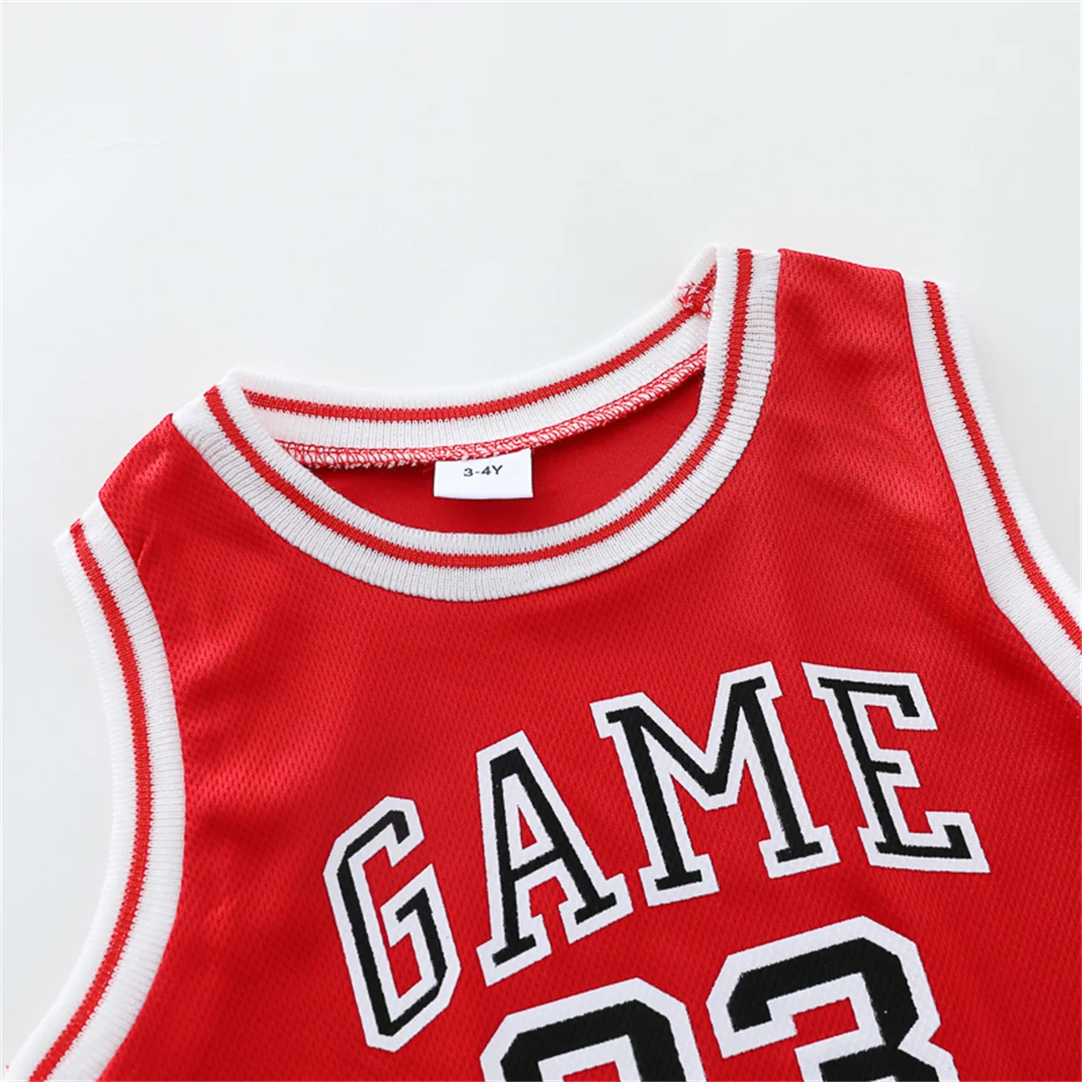 2PCS Children's Summer Fashion Tank Top Basketball Suit Baby Sleeveless Shorts Sports Set 3