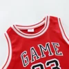 2PCS Children's Summer Fashion Tank Top Basketball Suit Baby Sleeveless Shorts Sports Set 3
