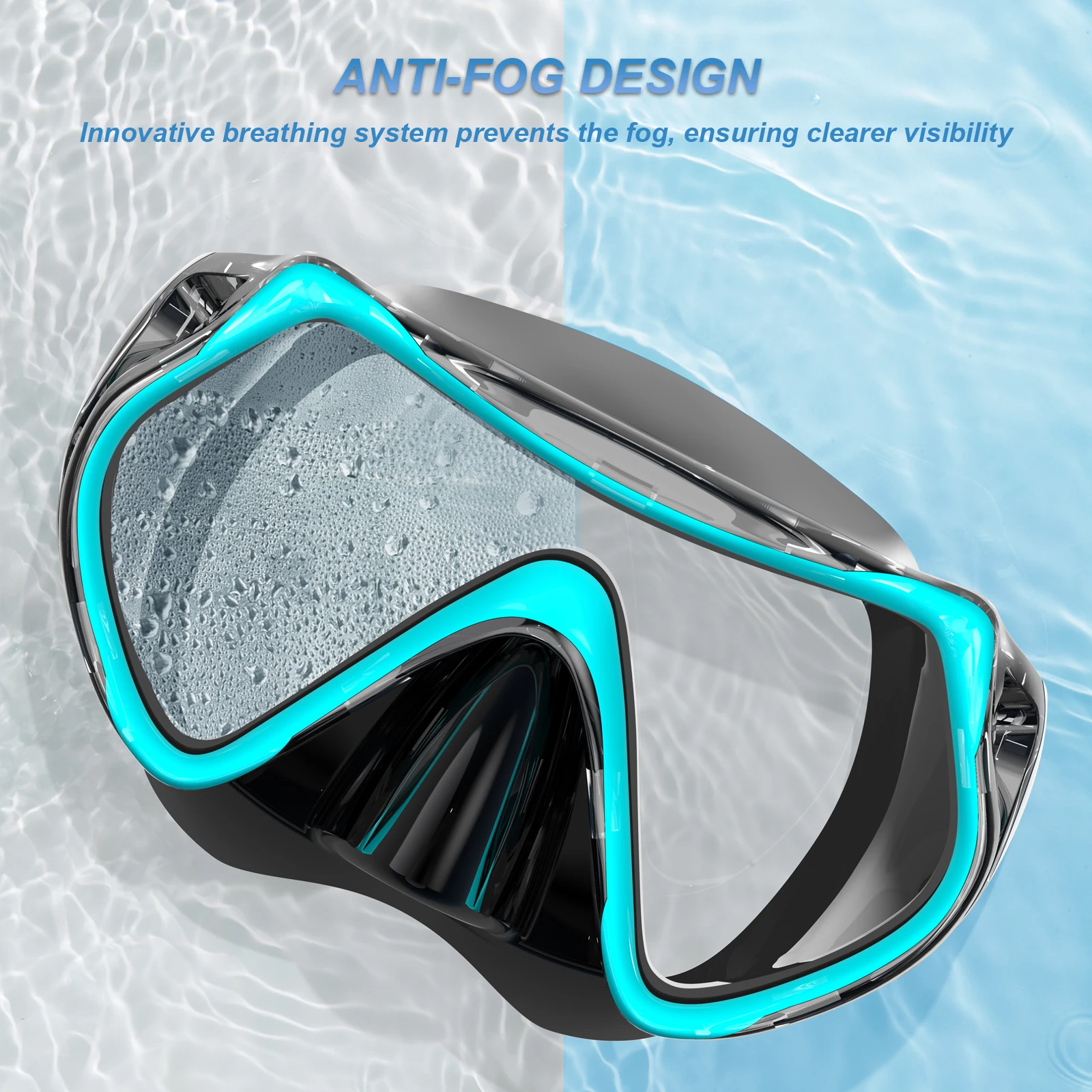 Teenager Diving Mask Dry Snorkel Set HD Anti-Fog Tempered Glass Professional Panoramic Snorkeling Gear Swim Training Snorkel Kit