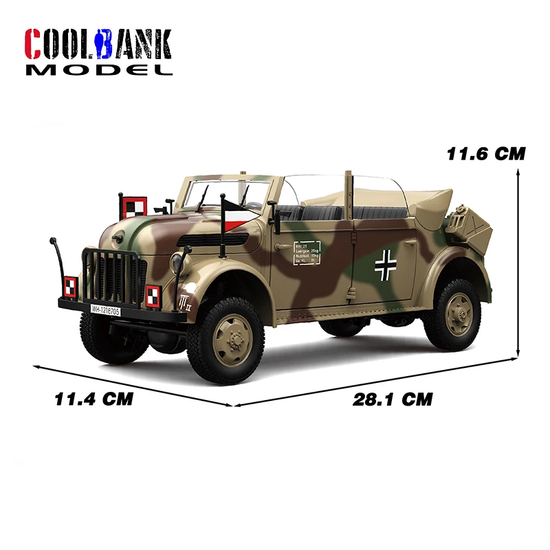 COOLBANK WWII German Commander Car Military Car Truck Vehicle 1/18 Scale 2.4 Ghz Remote Control Car Toys For Adults Boys Gifts 4