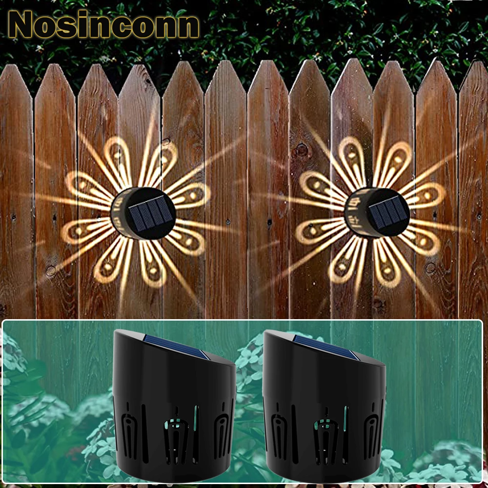 8~12 Hours Working Time Solar LED Light Outdoor ABS Low Wattage RGB Garden Lighting Fence with Shadow for Holiday Decorations