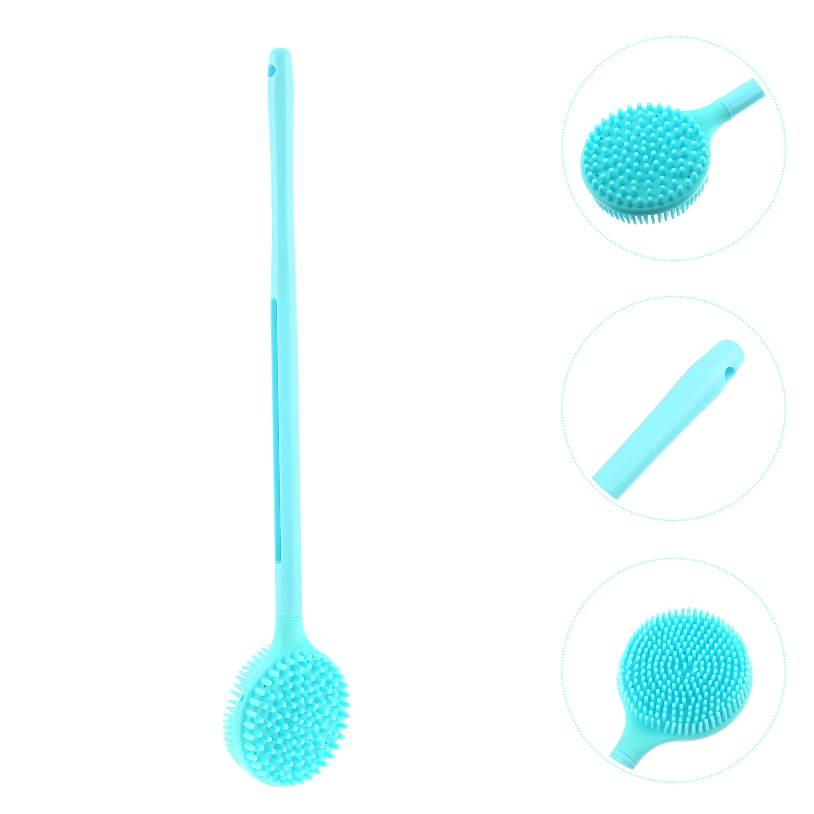 

Silicone Bath Shower Brush with Long Handle Exfoliating Massaging Back Scrubber