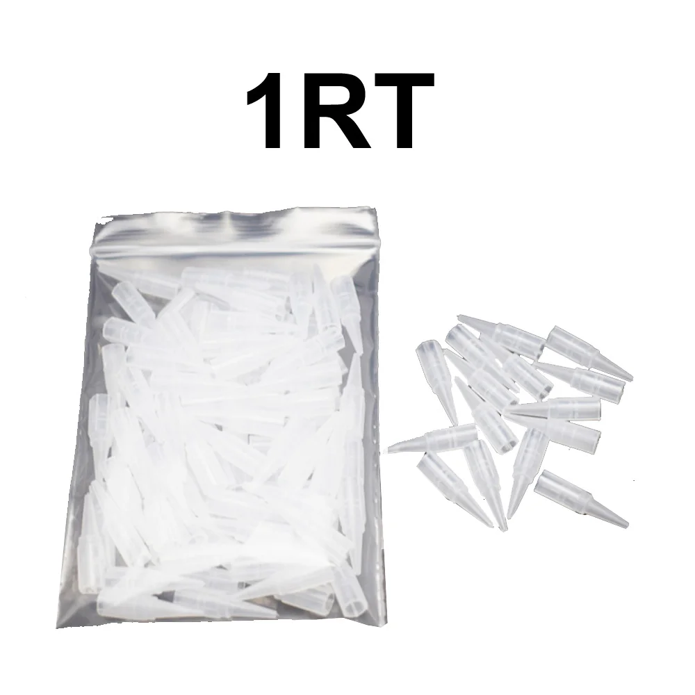 1RT* 200pcs Bulk Plastic Permanent Makeup Machine Eyebrow Tattoo Tips Caps (5MM)