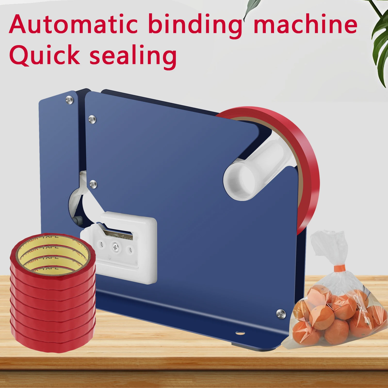 Metal Bag Sealer with 7 Bag Sealing Tape Manual Sealer Taper Dispenser with Trimmer Cutter Packaging Sealing Kitchen Gadgets metal bag sealer