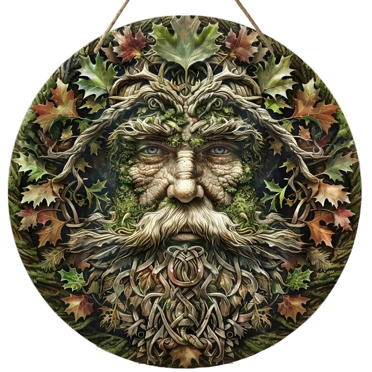 Forest Spirit Metal Sign Green Nature Wall Art Fantasy Decor 8in 12in