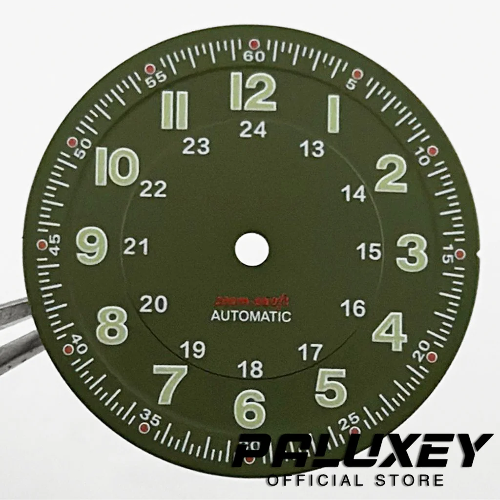 Enhanced Green Luminous Diver Watch Dial, 29mm