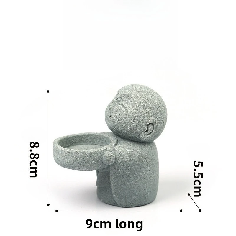 Resin Buddha Statues Little Buddha Statue Candle Holder Cute Tea Light Buddha Figurine Candlestick for Wealth Good Luck Decor