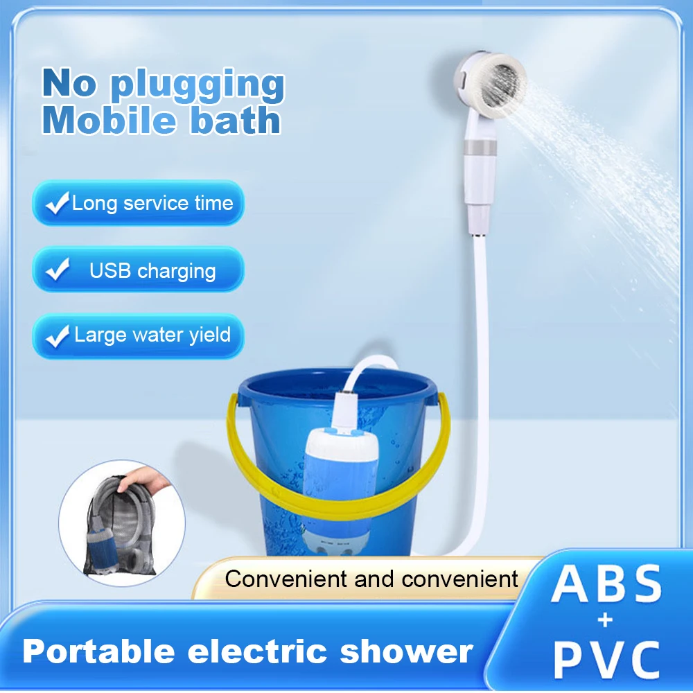 Portable Outdoor Shower Set Handheld Shower Head Adjustable Flow Camping Shower for Hiking Backpacking Beach Traveling 3