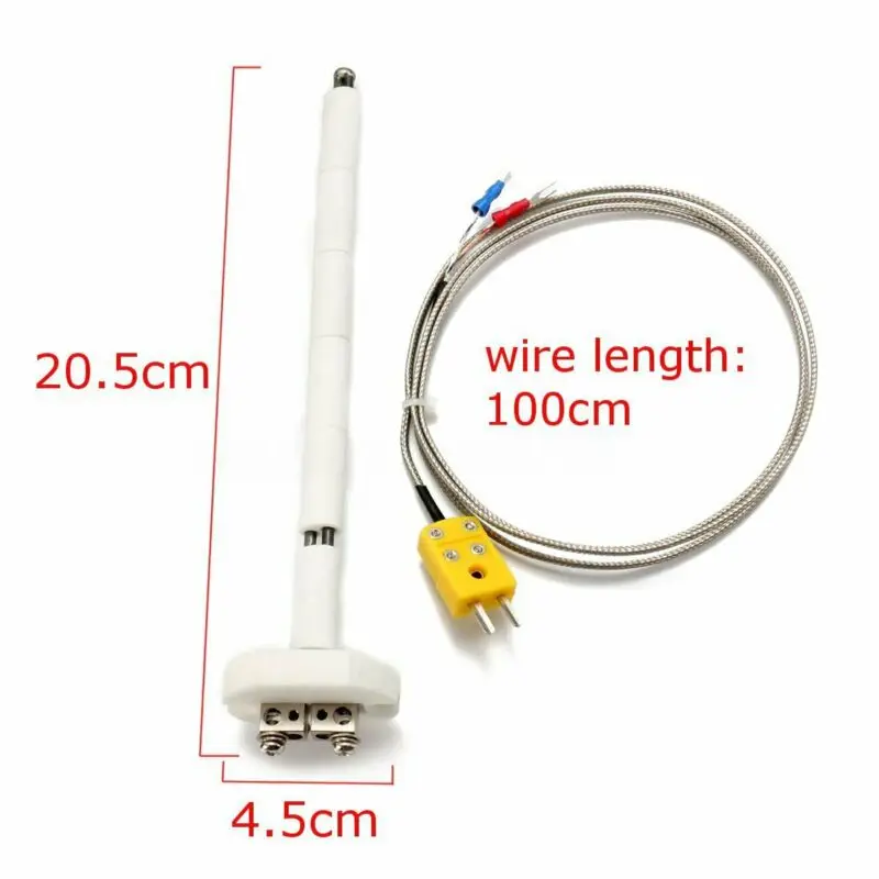 1 Set Universal K-Type Thermocouple Block Ceramic Kiln Probe 2372/1300 Degree F/C 11G High Temperature Controller Tools