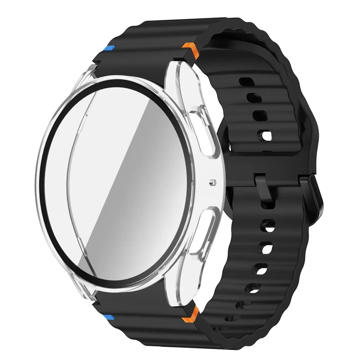 Enhanced Silicone Band and Bumper Case with Tempered Glass Screen Protector