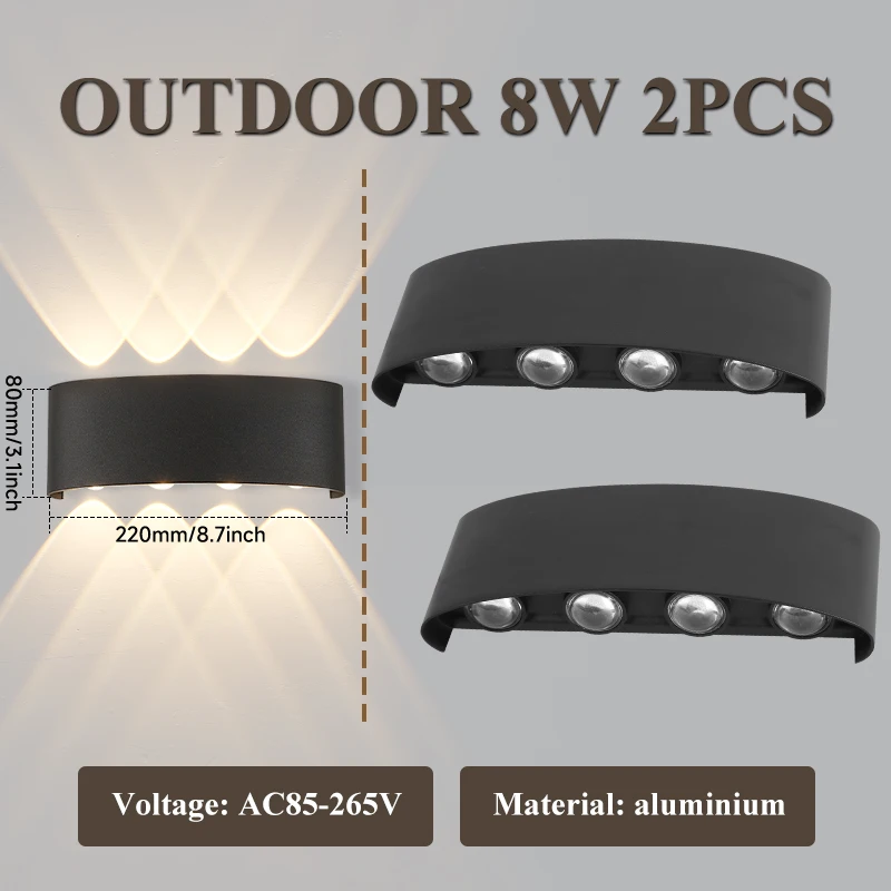 2pcs 8W,Neutral white