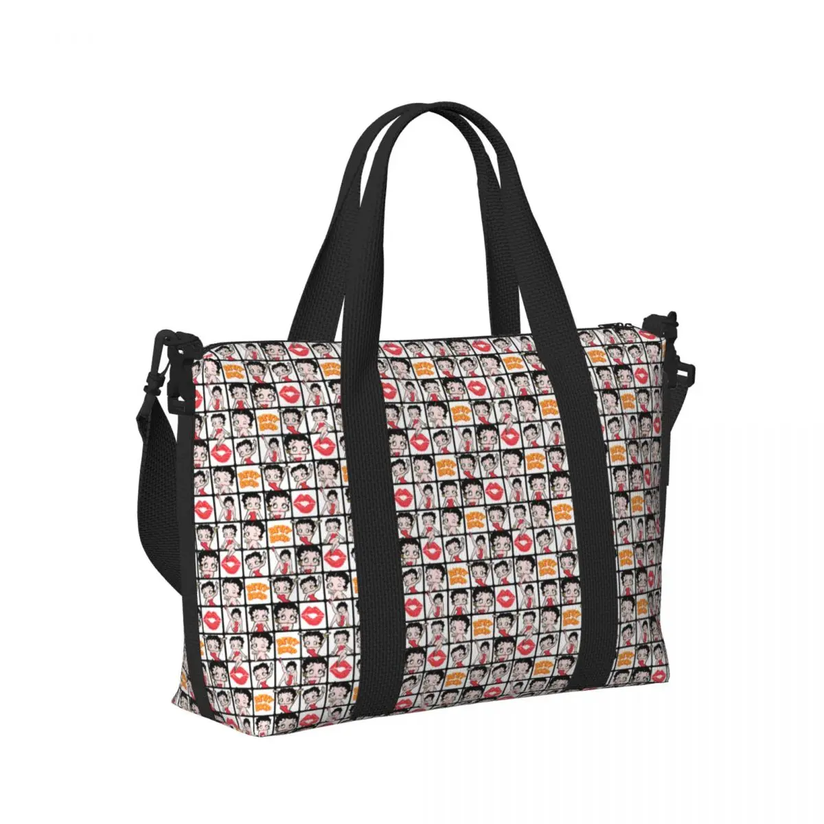 Sexy Doll Boops Bettys Collage Beach Tote Bag for Women Big Compartment Beach Gym Travel Bags