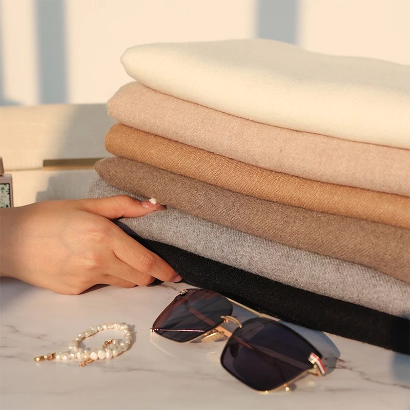 Bufanda de Cachemira de de Color sólido para mujer, cálido, bufanda larga con flecos de Simple japonesa coreana, otoño e invierno, 2022| | - AliExpress