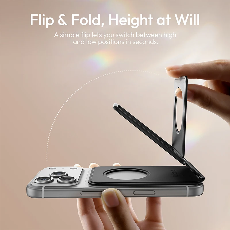 울란지 PS01 마그네틱 폰 스탠드, 휴대폰 핸드헬드 설정, 데스크탑 스탠드, 사진 촬영, 라이브 스트리밍, 브이로그 촬영을 위한 유연한 각도 조절 가능