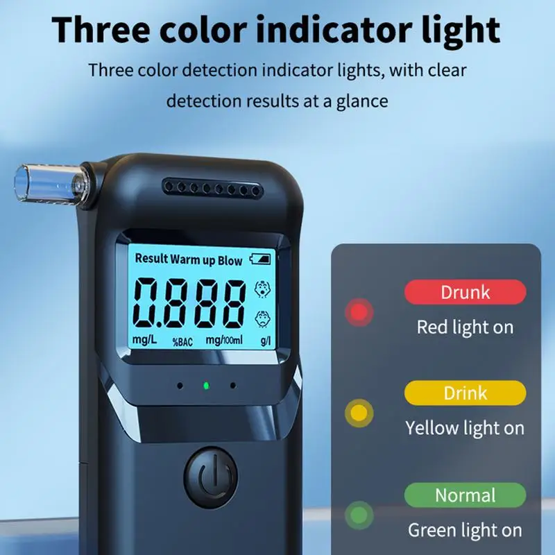 Lightweight Digital Alcohol Tester Professional Alcohol Detector Breathalyzer Polices Alcotester LCD Display Drunk Driving Test alcohol tester breath alcohol tester