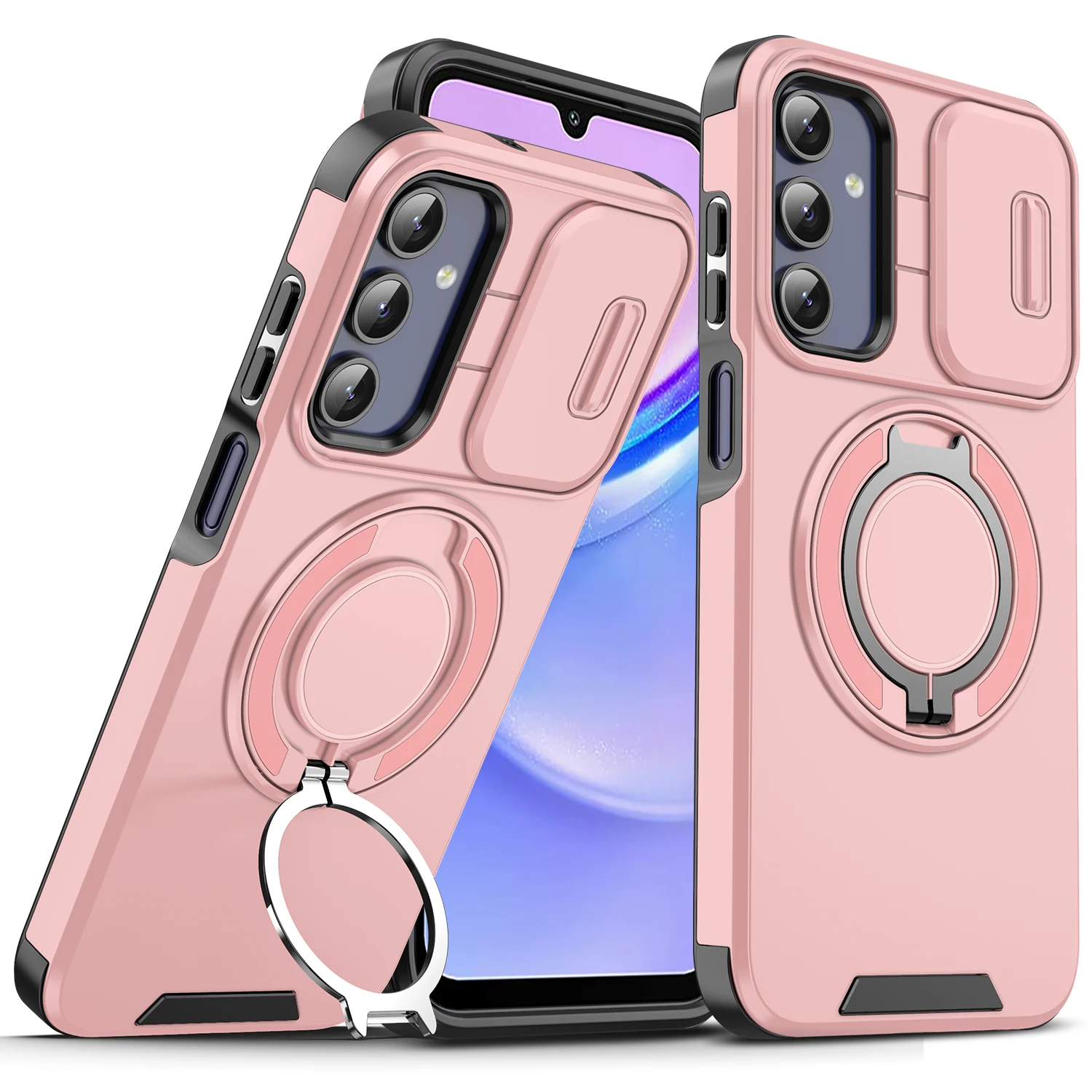 Luxury Armor Phone Case with Magnetic Bracket & Lens Protection