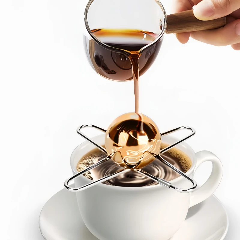 Stainless Steel Ice Balls for Coffee Cooling - Reusable Freezer-Safe Espresso Chiller, Flavor Enhancer Tool