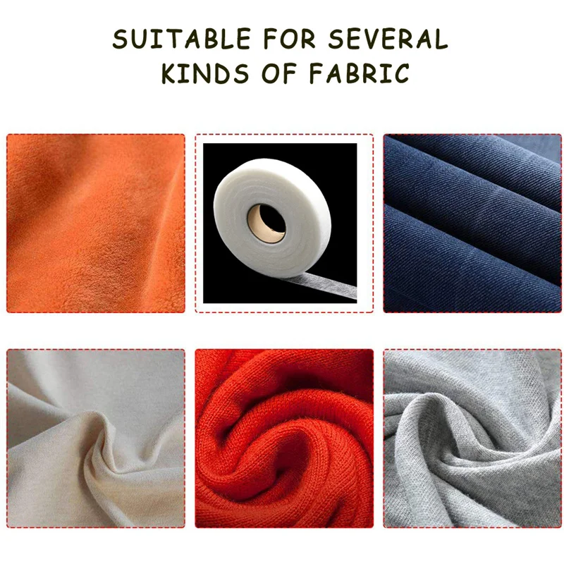 60Meters/Roll Double-sided Non-woven Interlining Adhesive Fabric Cloth Iron On Hem Tape Interlining Web DIY Sewing Crafts