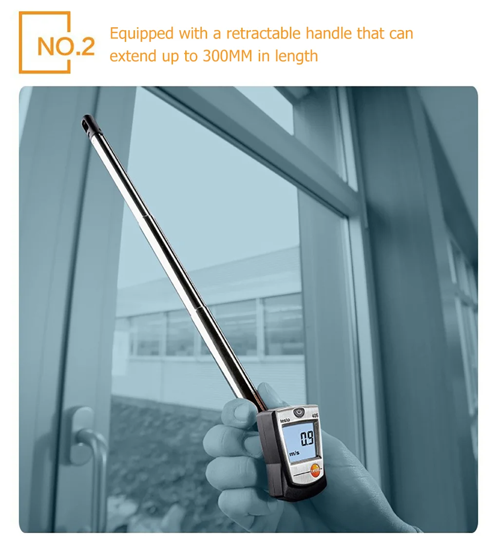 Testo 405-V1 Thermal Anemometer with Duct Holder Mini High Precision Digital Air