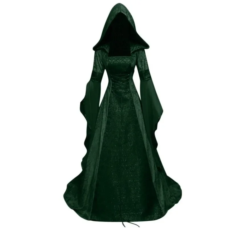 Vestido medieval renacentista para mujer, vestido largo retro irlandés,  disfraz de Halloween, cosplay, sobrevestido