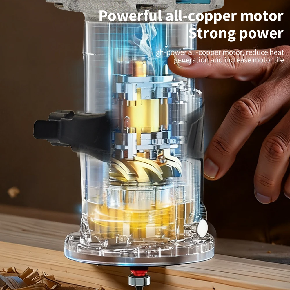 Mamidw 800W 무선 소형 목재 슬로팅 머신, 플런지 라우터 도구 33, 000 RPM, 마키타 18V 배터리용