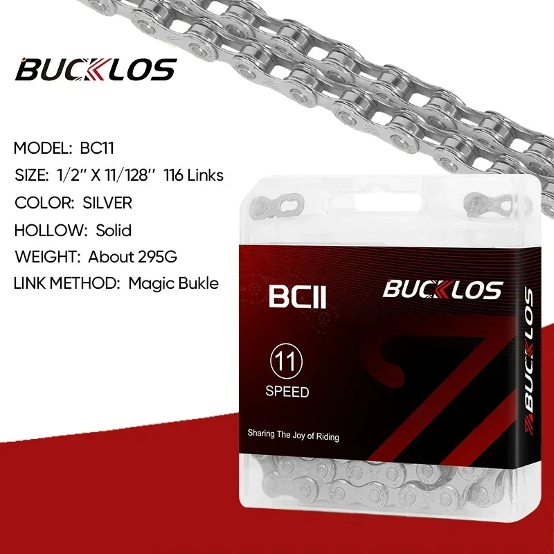 BUCKLOS Bike Chain 8 9 10 11 12 Speed MTB Road Bicycle Chain Stainless Steel