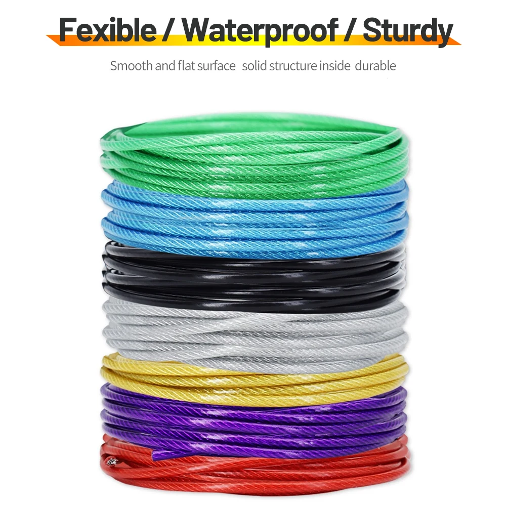 5/10/20/50/100 Meter Steel Wire Rope With PVC Coated Flexible Soft ...